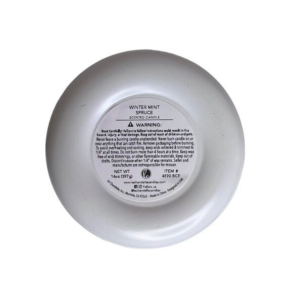 Sterling Home Fresh Snow Scented Natural Soy Wax Candle with Bamboo Lid 15 Oz - Picture 3 of 3